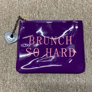 NWT ‘Brunch so hard’ Purple vinyl pouch